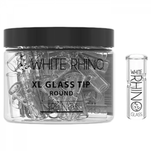 White Rhino XL Round Glass Tips - 40ct Jar [WRG3103]